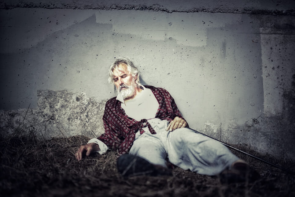 John Hadden as Lear, We Players King Fool, Battery Wallace, Marin Headlands