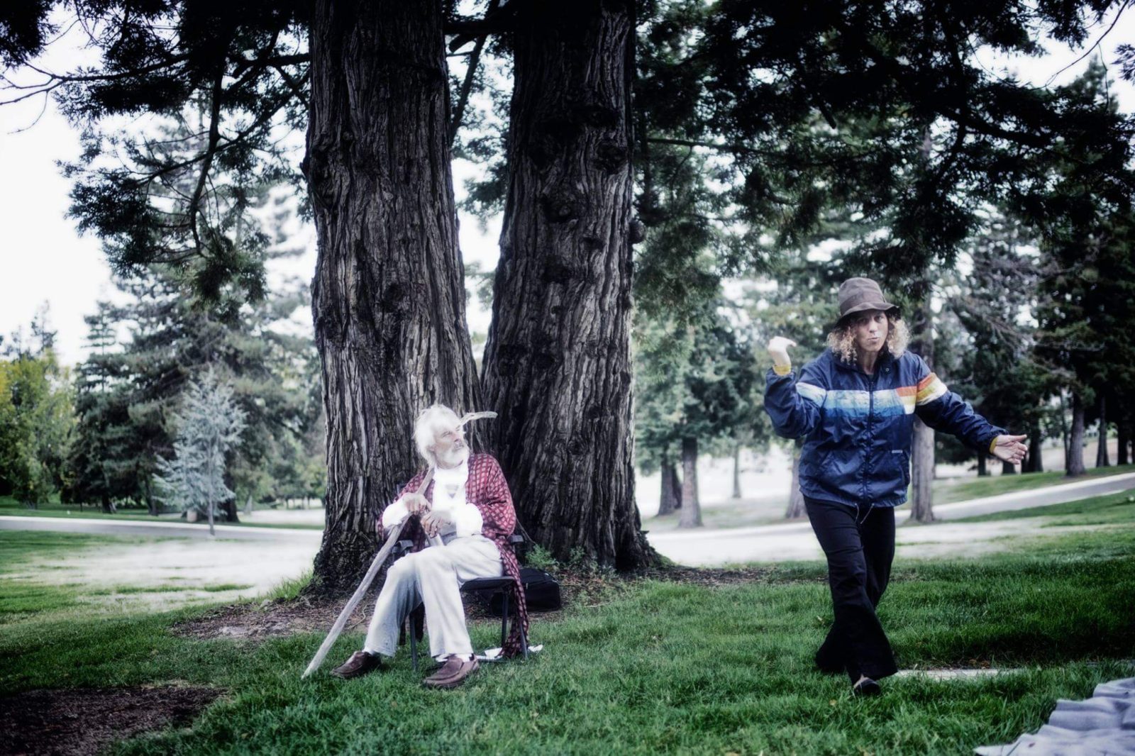 Ava Roy, John Hadden, rehearsal, We Players, King Fool, El Cerito, graveyard, site integrated theatre, photography, documentation