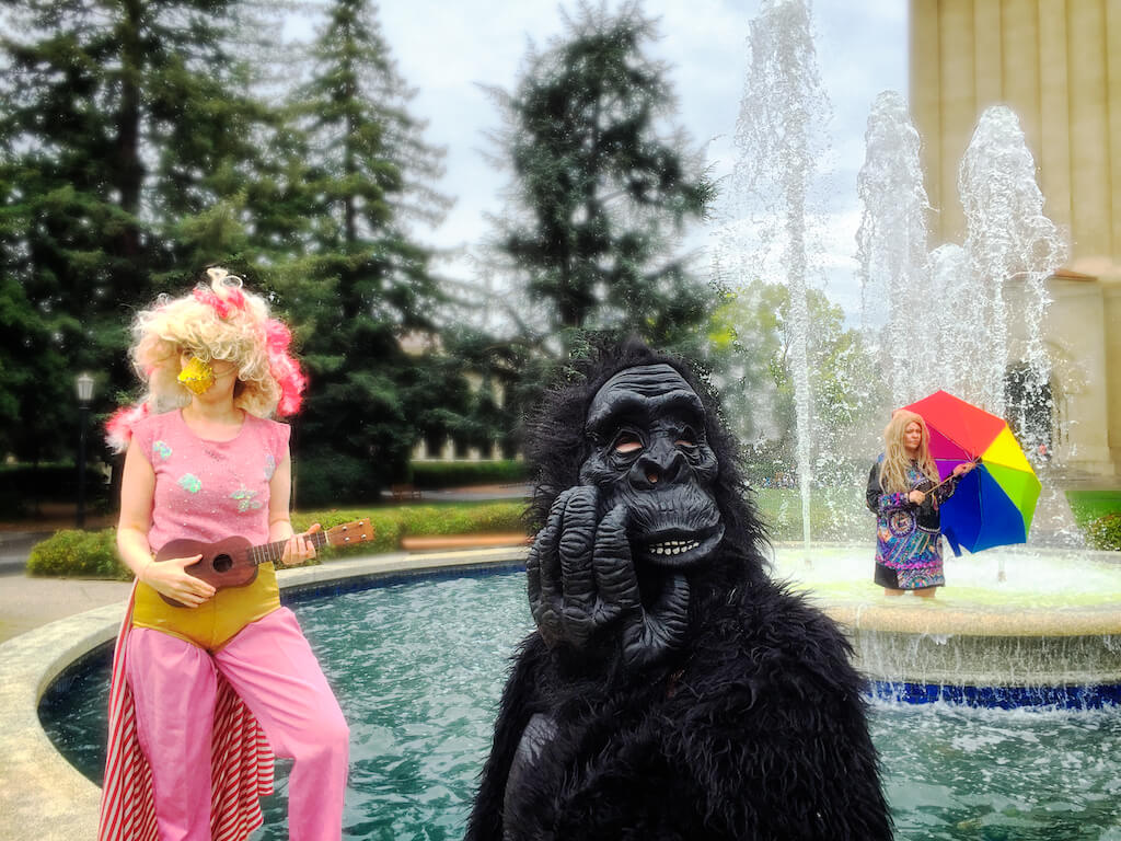 site specific performance, performance art, stanford university, theater and performance studies, fountain, stanford arts