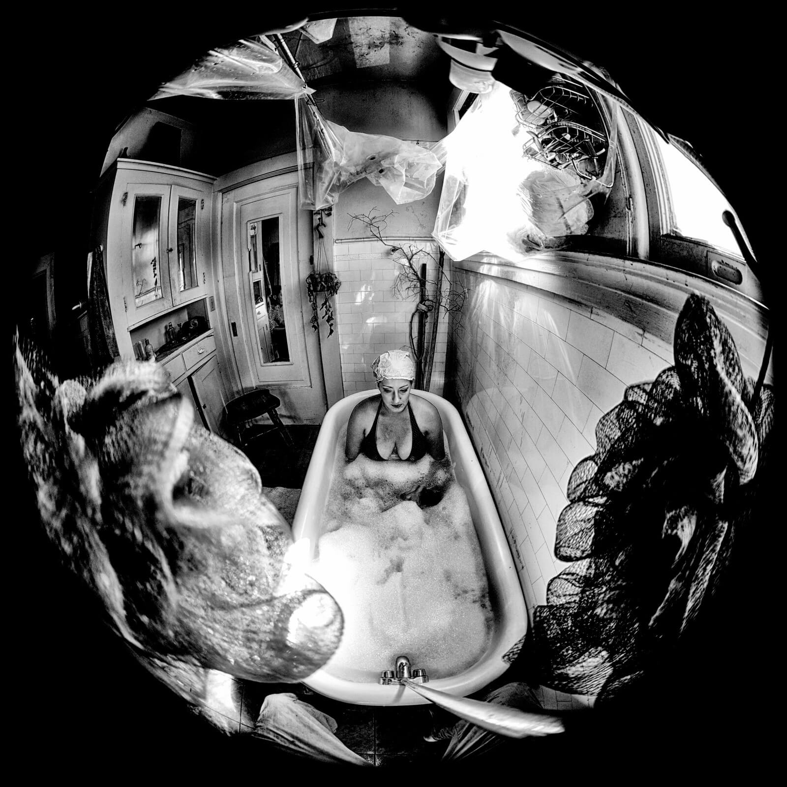 environmental theatre, avant garde, experimental, artist weather, performance art, san francisco, bathtub, Rebecca Ormiston, clouds, bubbles, bubble bath, bathroom, clouds, meteorology