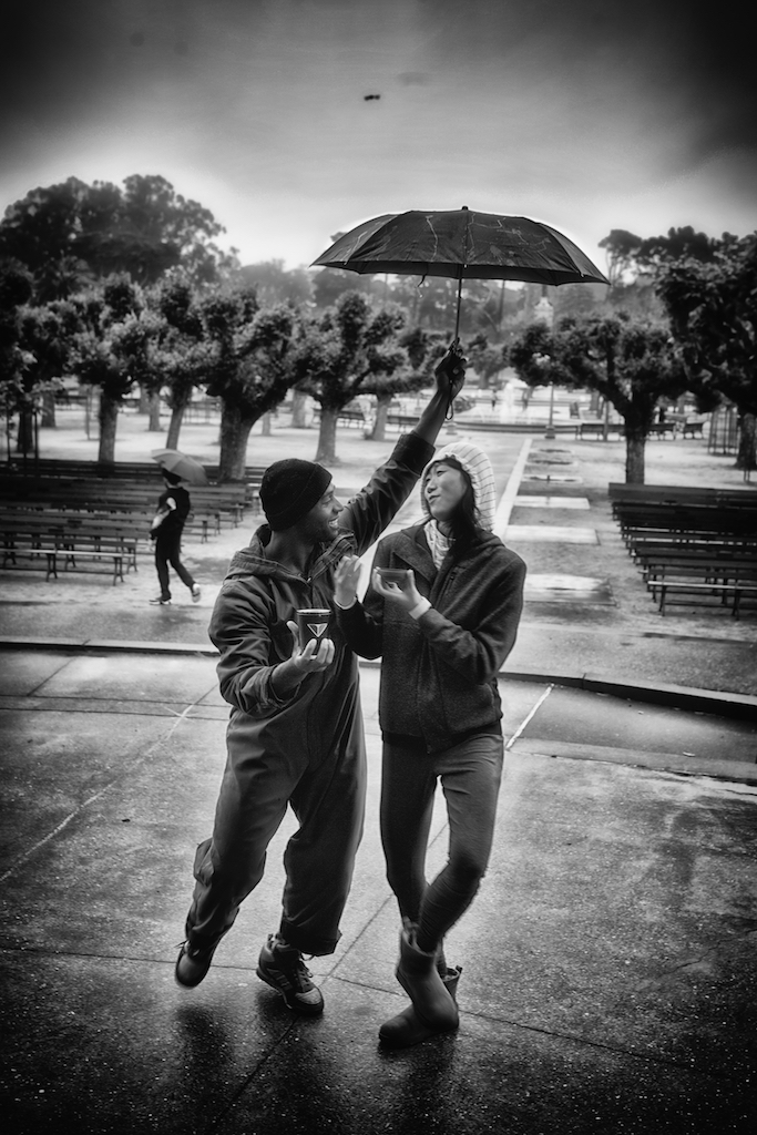 Music Concourse, Golden Gate Park, Yujin Kim, Babatunji, Lines Ballet, San Francisco Dance, site specific, site specific dance, san francisco art, san francisco dance, dance photography, umbrella dance, dancing in the rain, the Bandshell, Spreckels Temple of Music, Leica