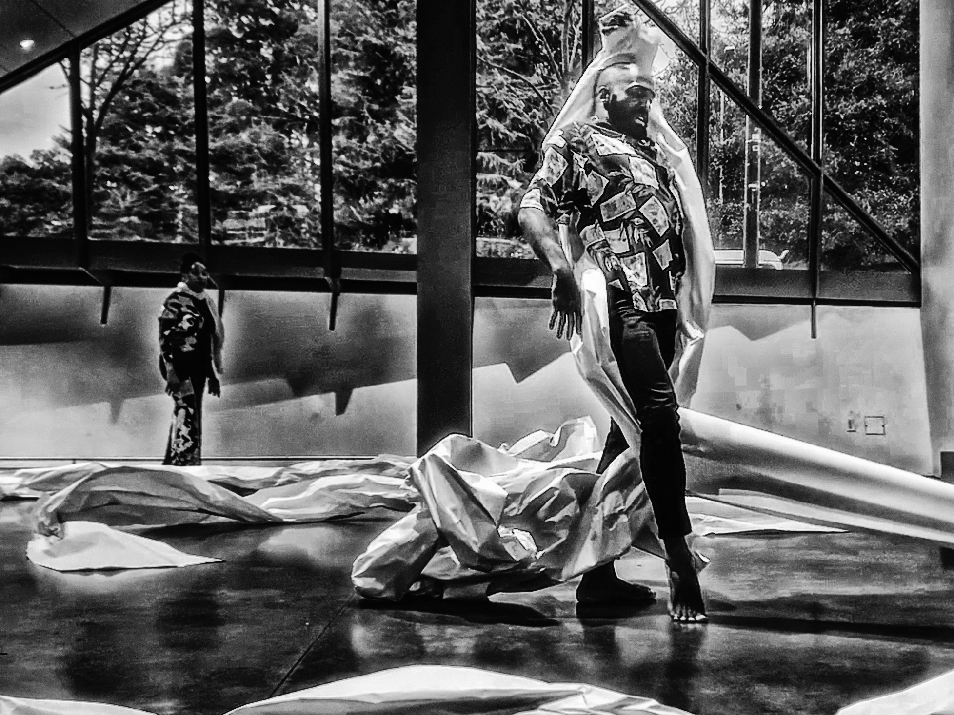 Sophocles, Laocoon, Babatunji Johnson, Berkeley Art Museum, BAMPFA, site specific theatre, site response theater, photography, documentation, site specific dance